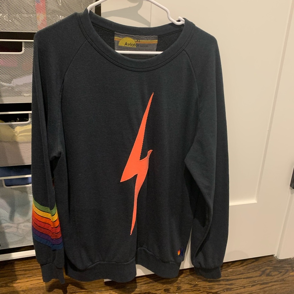 MAKE AN OFFER! Aviator Nation Orange Gray Graphic Sweatshirt